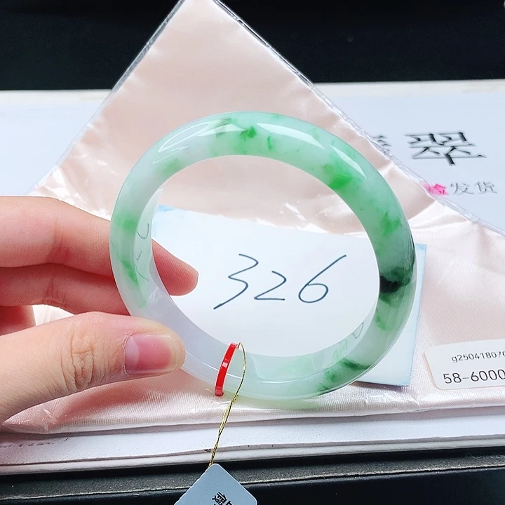 翡翠手镯未镶嵌缅甸天然a货手镯58