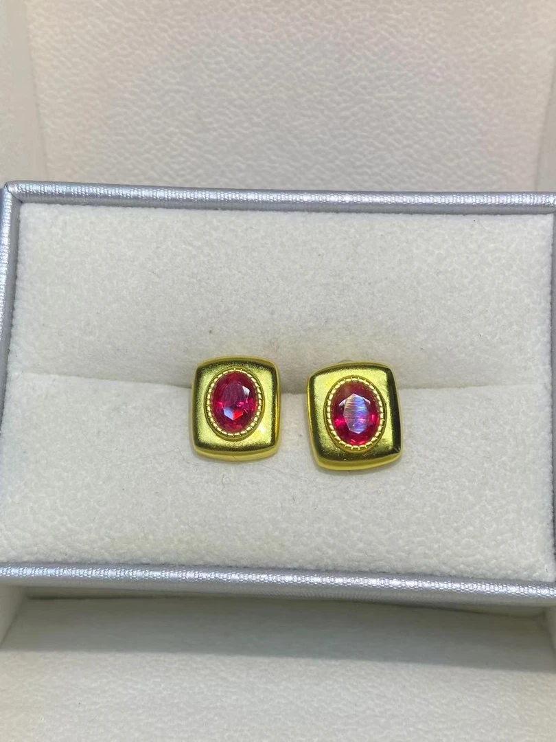 耳饰 【米米甄选 高端大气】红色耳钉W-1926