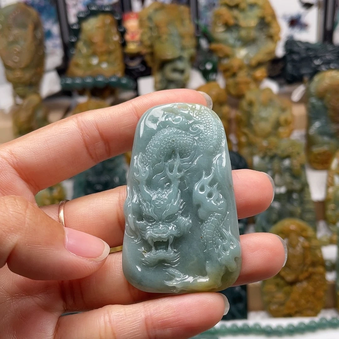 翡翠未镶嵌颈饰天然翡翠a货龙