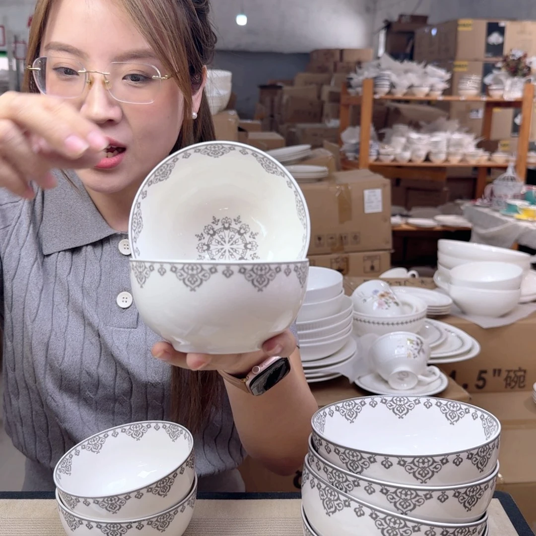 4.5英寸*5cm外贸骨瓷6只