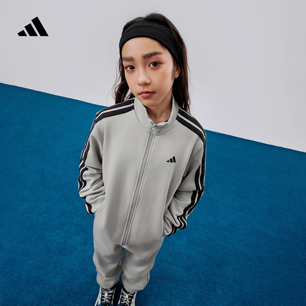 adidas阿迪达斯官方大童双旦礼遇秋冬三条纹运动长袖套装 KC8476