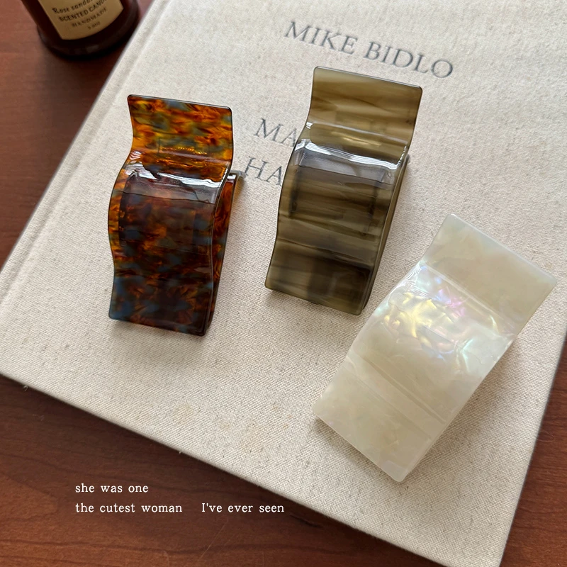 韩版醋酸高级感大号抓夹女后脑勺鸭嘴夹马尾发夹气质盘发发卡夹子