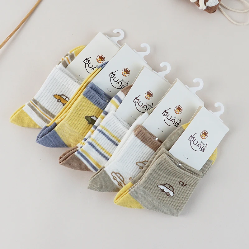儿童棉袜3-6岁秋季女童袜卡通袜子春秋中童男袜子6-12学生中筒袜