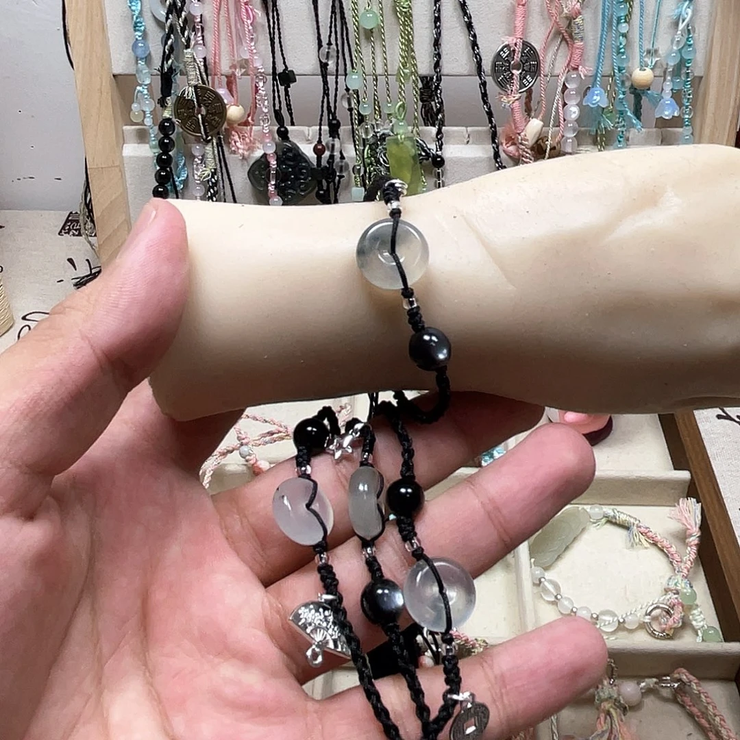 蛇纹石玉合金颈饰