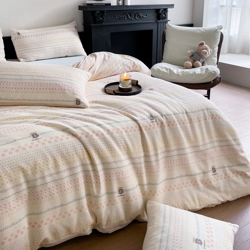 【春夏新款】针织双层纱超柔四件套床单被套宿舍套件床上用品