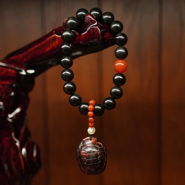 【佑】西藏天然黑驴蹄子单圈18子民族风文玩手串手持16m