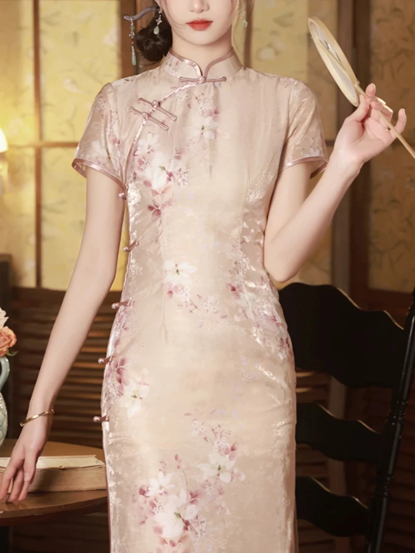 004 2025新款夏季改良旗袍年轻款少女新中式复古短袖连衣裙