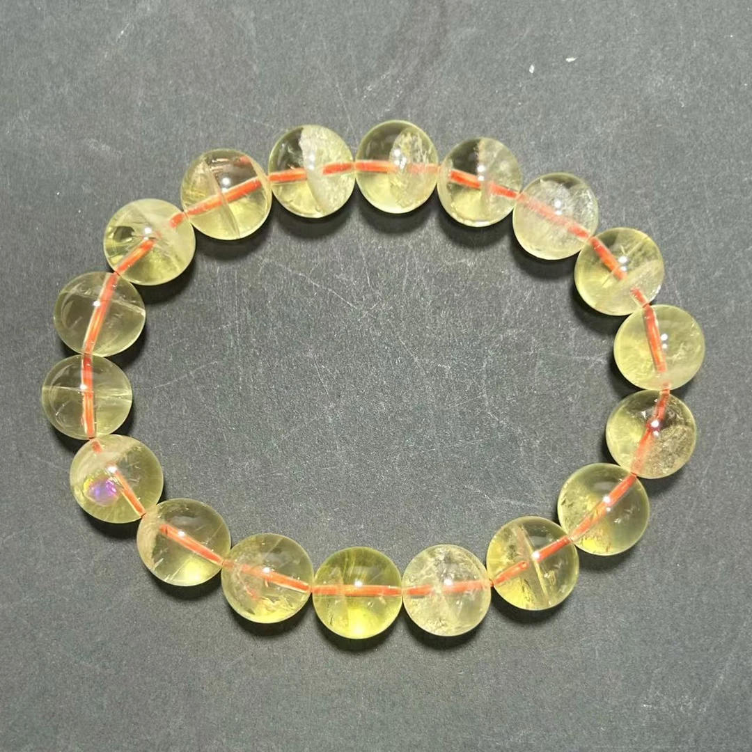 天然黄水晶手串喜马拉雅柠檬黄原矿手链暴力黄正品男女款戴左手