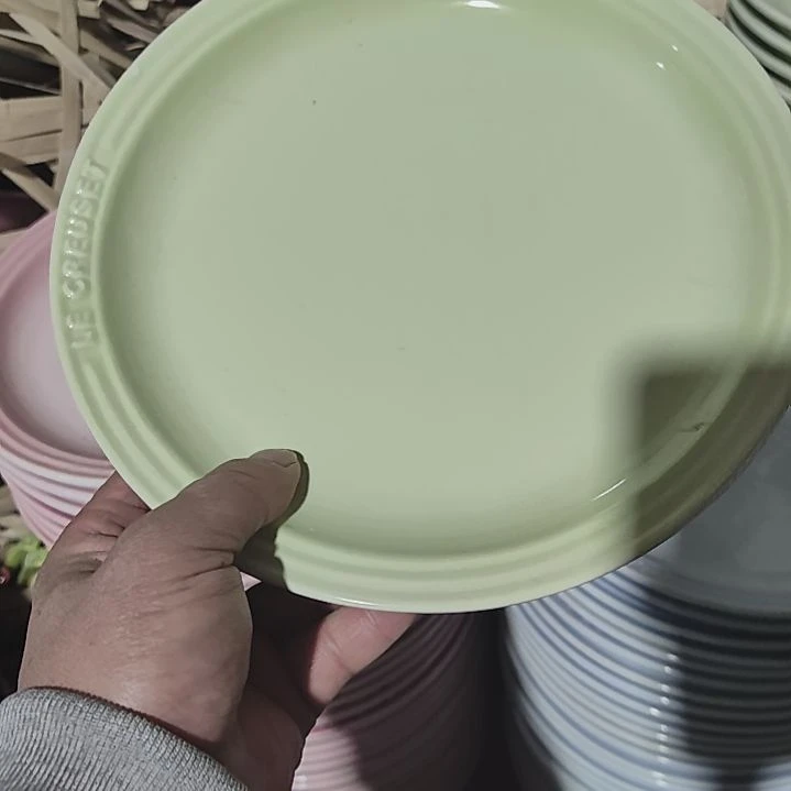 陶瓷便携款瑕疵9寸牛排盘浅绿