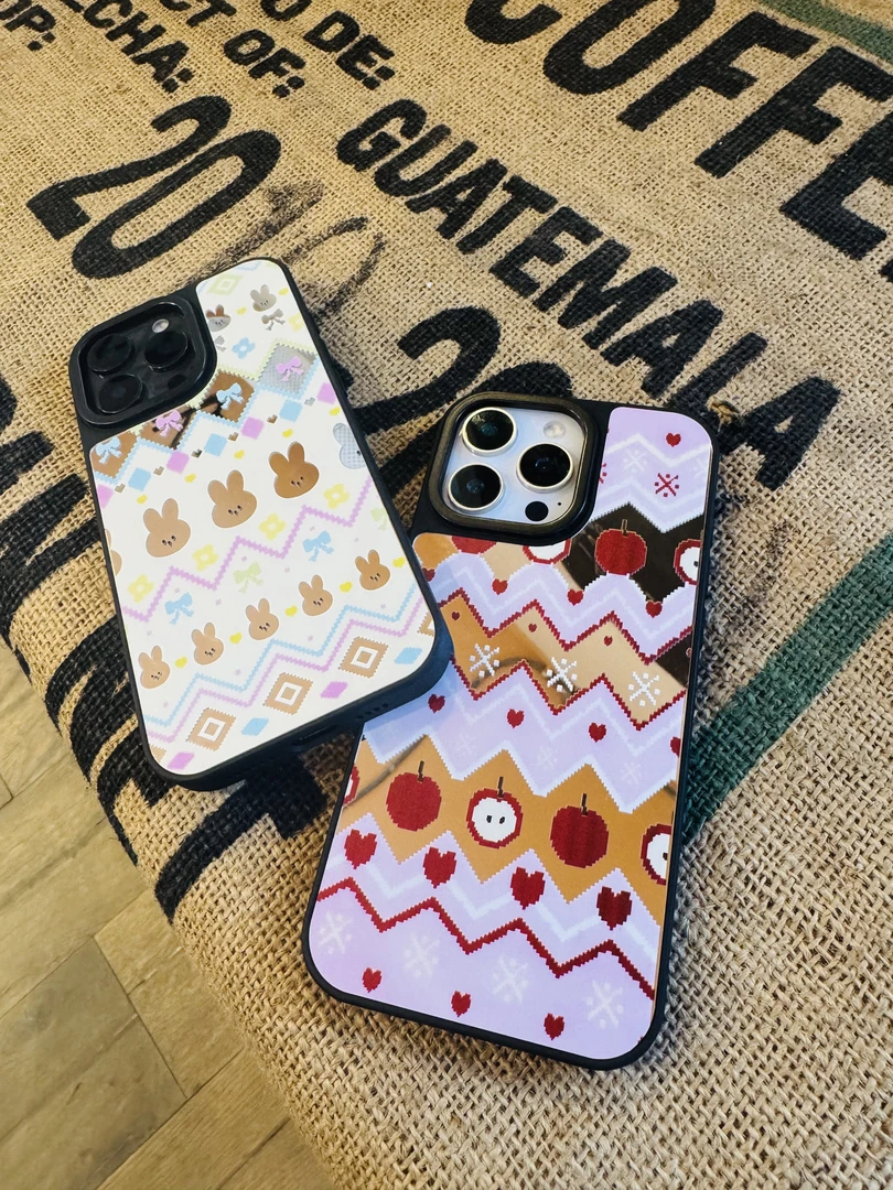 CupidW丨原创适用苹果手机“苹苹和安安”镜面手机壳iphone