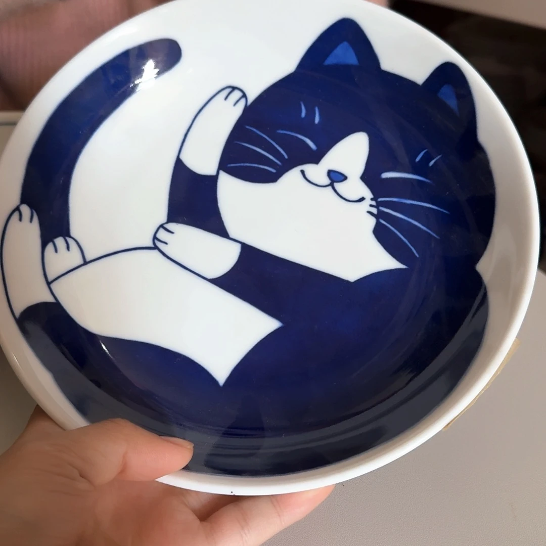 瓷片卡通猫咪19.5厘米圆盘