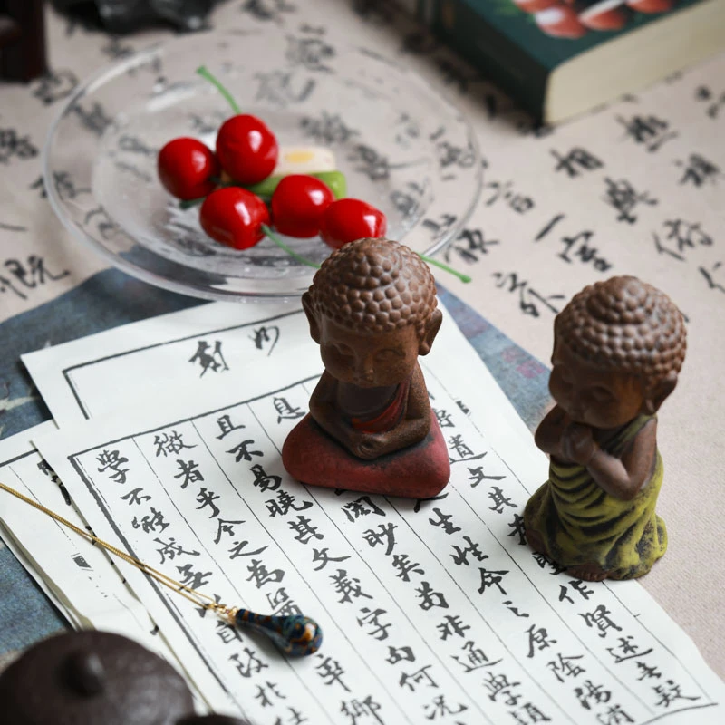 【小田甄陶】人文茶道器具茶周边茶宠摆件（馋猫0178）