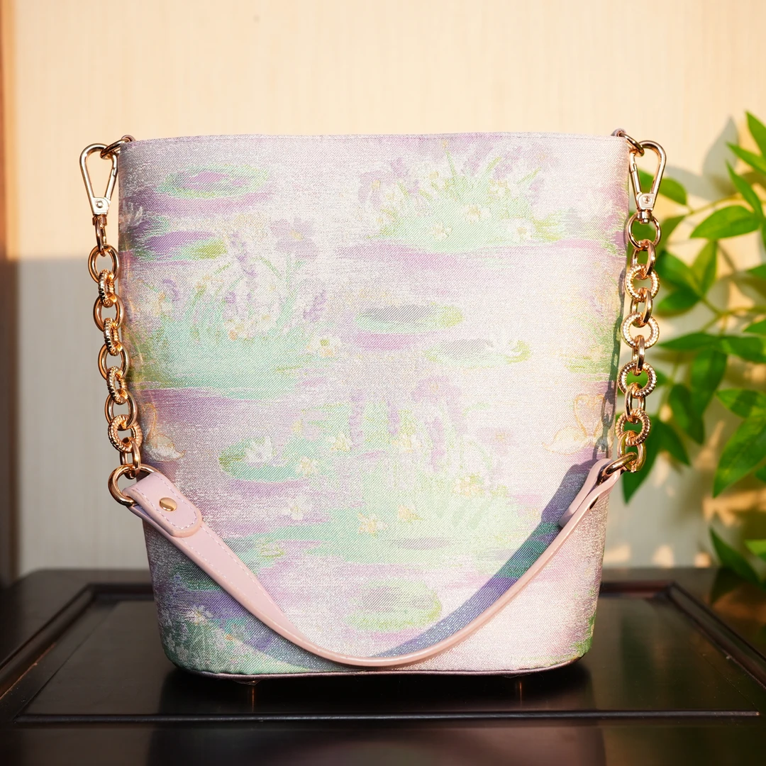 【莫奈睡莲Allin包包】尺寸22*25*11cm新中式国风百搭12-2