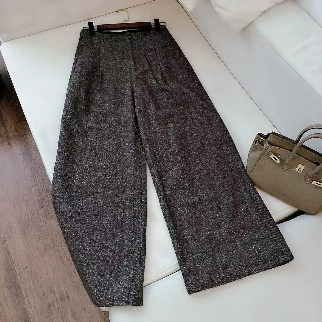 【K姐私家定制】秋冬时尚百搭高腰阔腿裤休闲裤潮流裤子3629