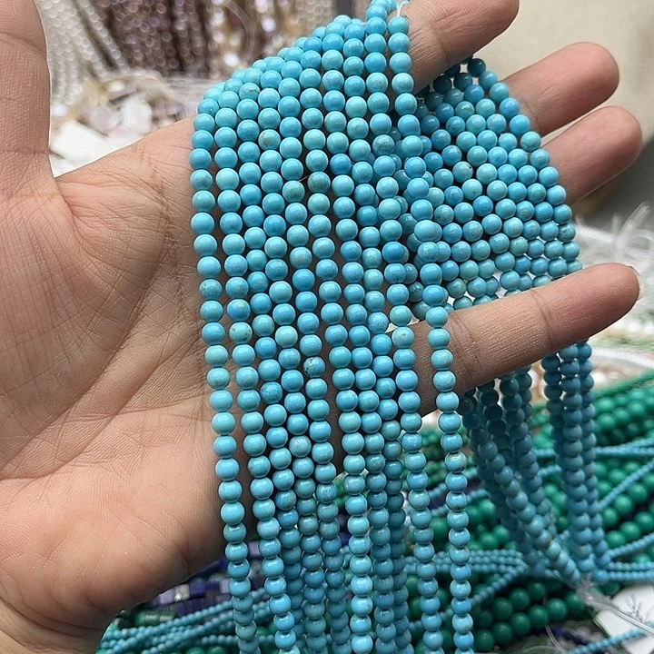 玛瑙/玉髓未镶嵌珠宝半成品一条4mm左右蓝松