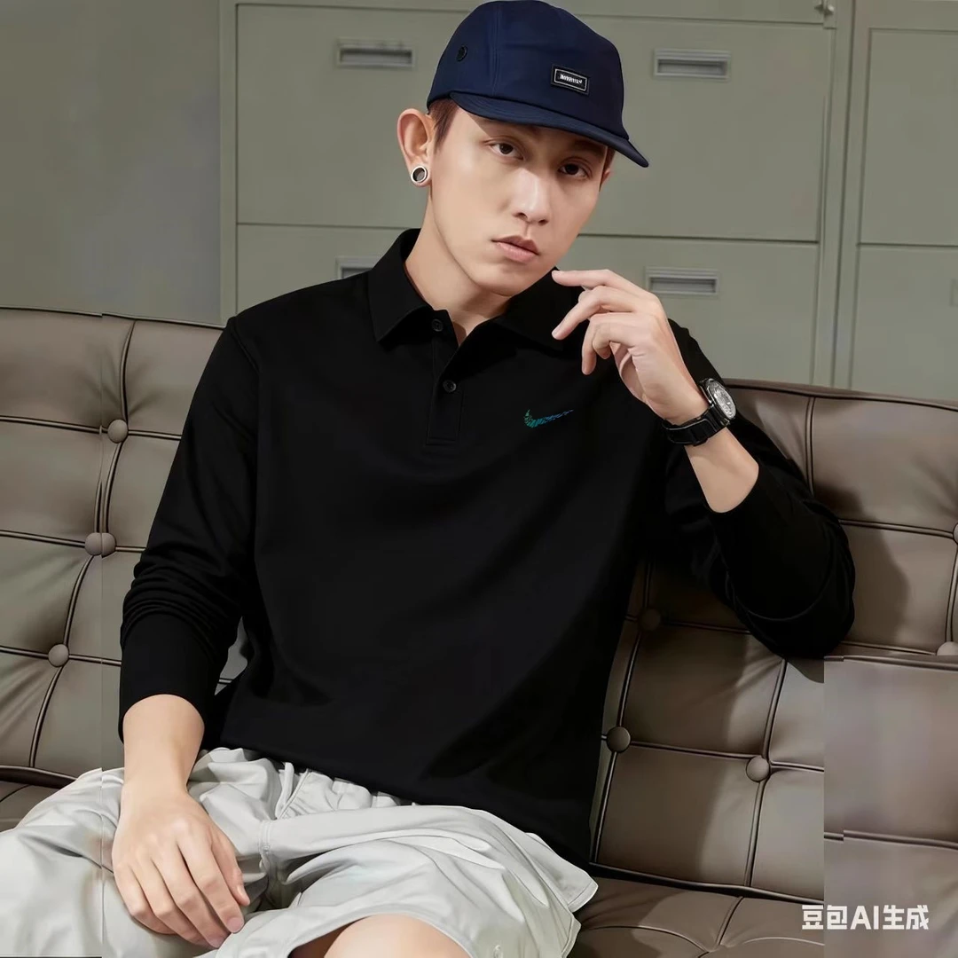 一折专区/奥特莱斯/秋季男士POLO衫百搭休闲翻领透气长袖T恤上衣