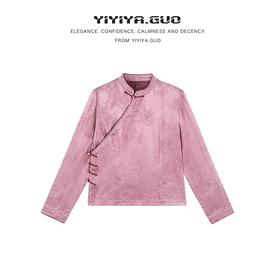 艺艺吖【美人心】提花斜襟立领上衣080224SS52