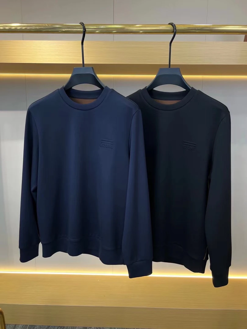 【布加雷迪/8031】秋冬长袖圆领商务休闲百搭羊毛加厚男士打底衫