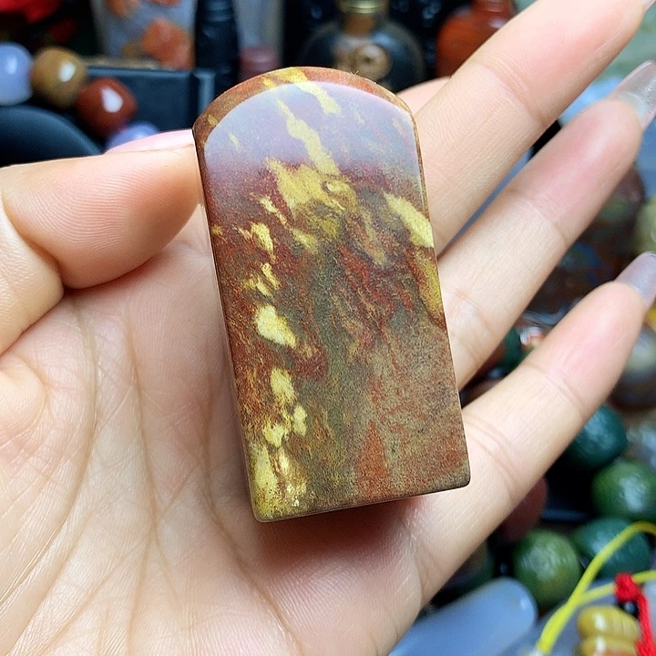 硅化玉未镶嵌吊坠(不含链)印章