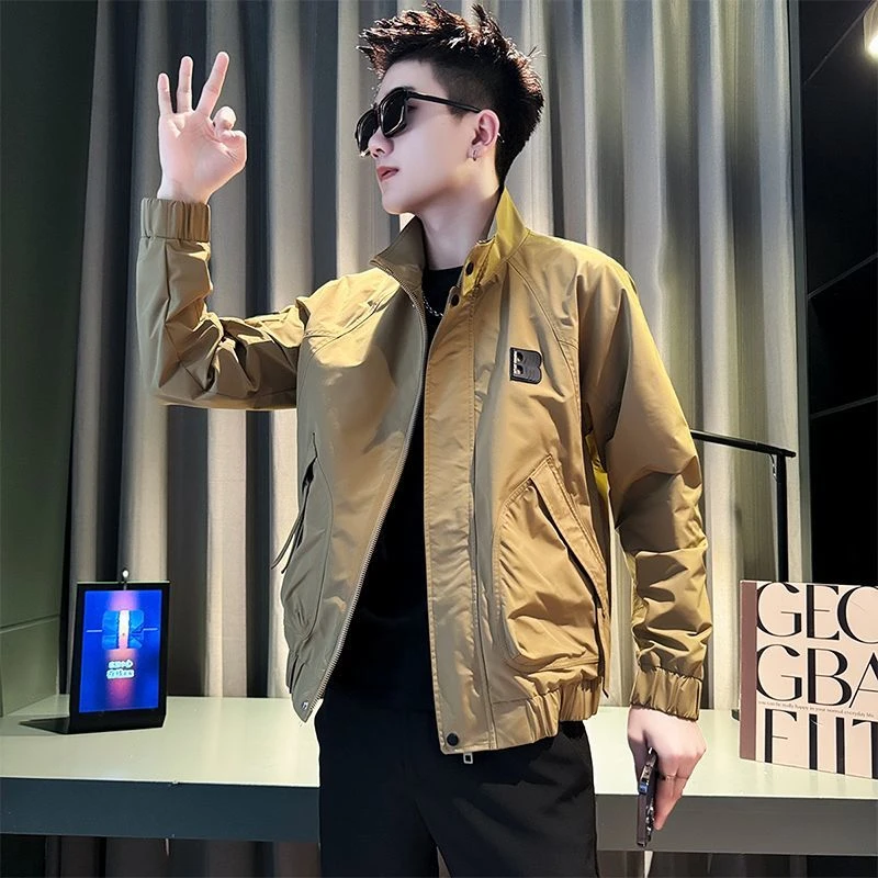 潮牌工装外套男春秋季男装上衣2025新款潮流休闲痞帅立领潮流夹克