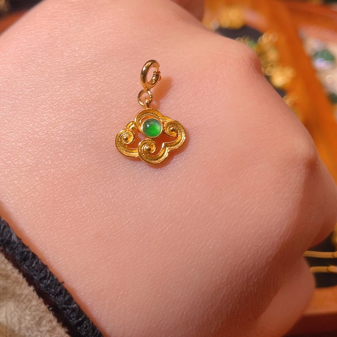 翡翠银S925镶嵌吊坠(不含链)