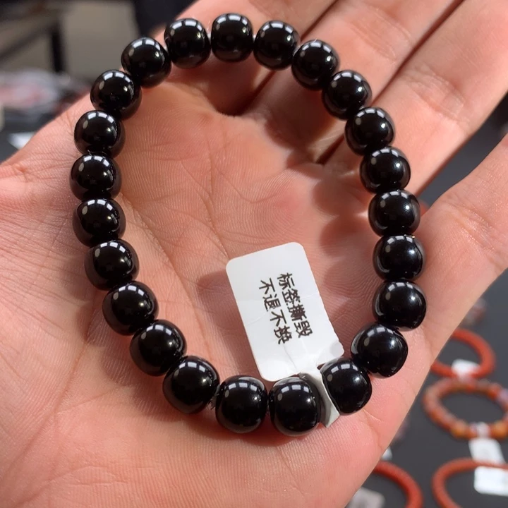 玛瑙/玉髓未镶嵌单圈8mm➕黑玛瑙