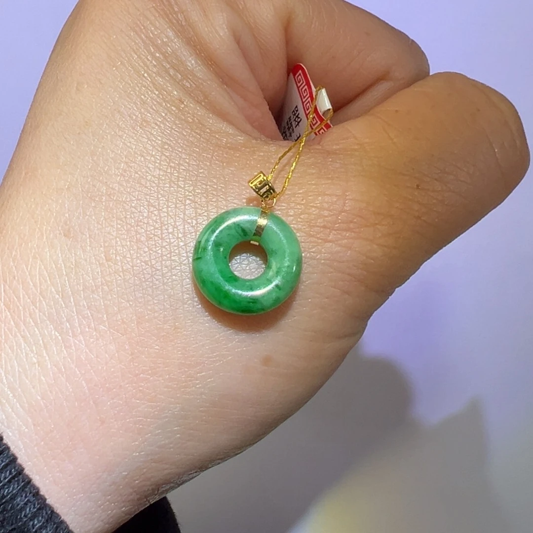 翡翠颈饰18K金镶嵌吊坠