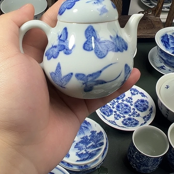 微瑕柴窑景德镇纯手工手绘壶