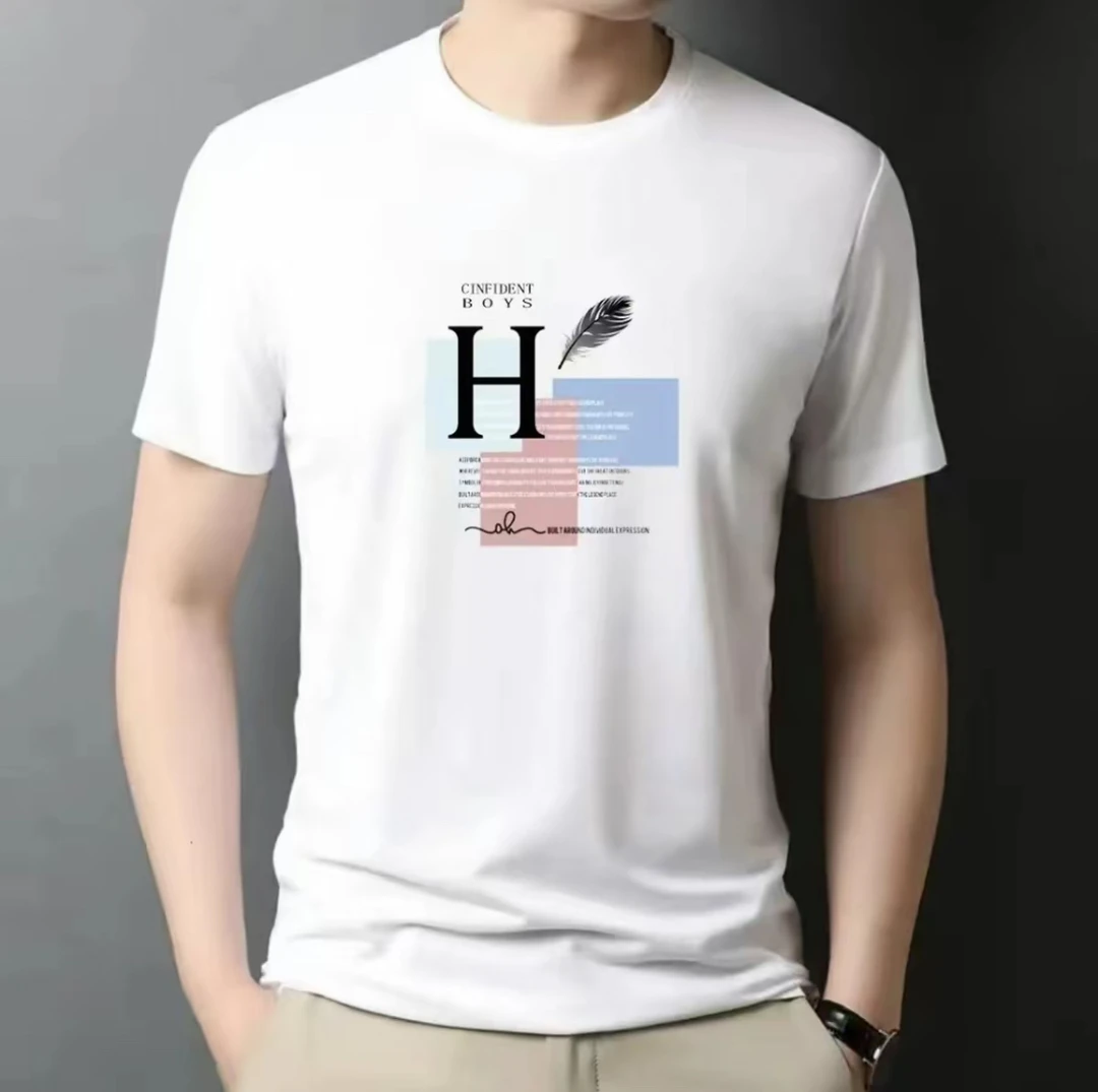 2025痞帅个性短 棉T潮牌印花T恤美式袖夏季男款百搭圆领成熟 短袖