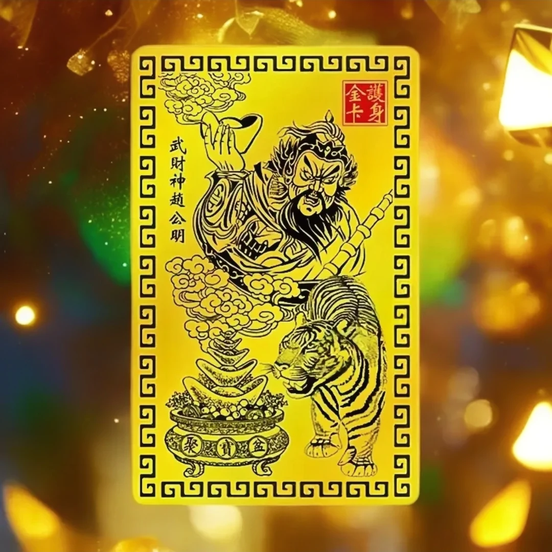 【师傅推荐】2025乙巳青蛇年赵公明金卡赵公明手机卡贴纸金卡