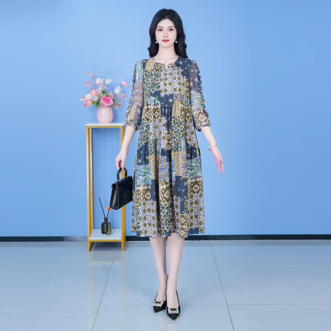 【SJYH275】2025年春季新款时尚优雅减龄连衣裙显瘦气质