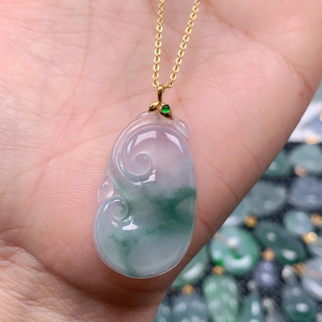 【闪购商品】翡翠吊坠(不含链)18K金镶嵌