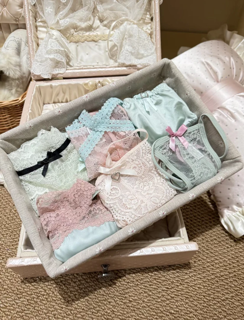 妖妖蕾丝对对碰舒适夏季薄款透气时尚低腰中腰女士少女居家性感