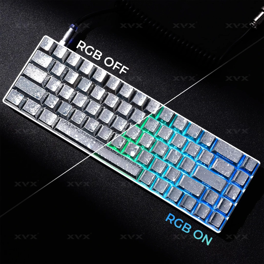 冰霜键帽金属质感键盘帽原厂客制化侧刻透光个性冰晶wooting60