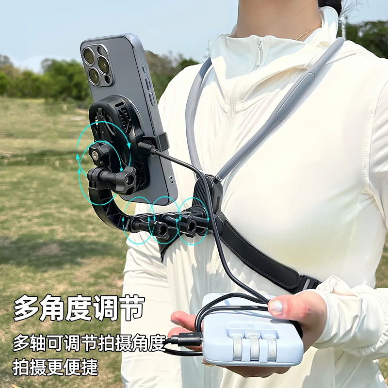 挂脖手机支架运动相机大疆GoPro Action5脖子式防抖直播Vlog骑行