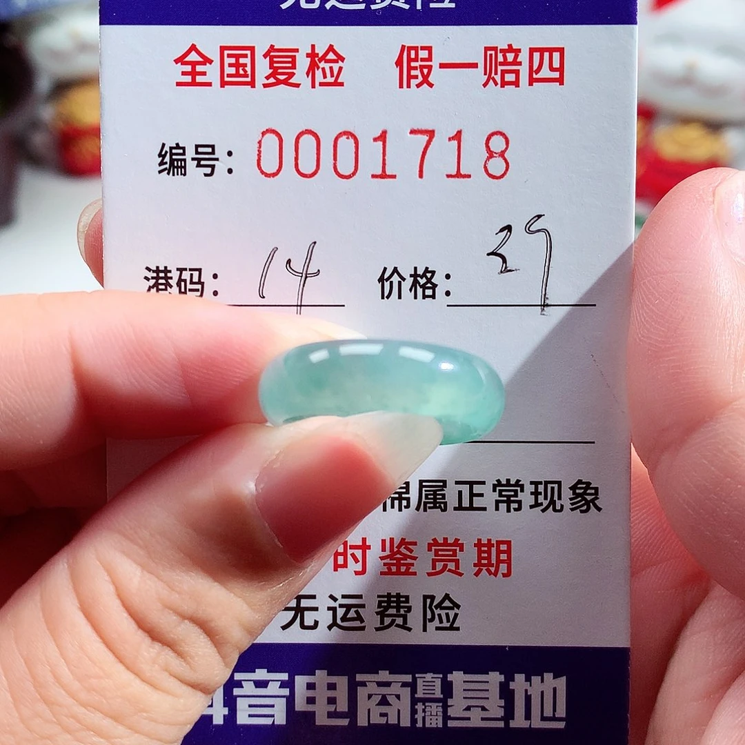 翡翠未镶嵌戒指1718