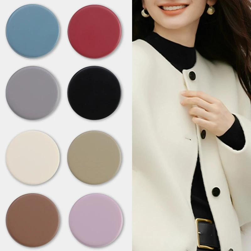 高端毛衣毛呢衣服树脂钮扣圆形纽扣大衣西装外套彩色百搭平面扣子