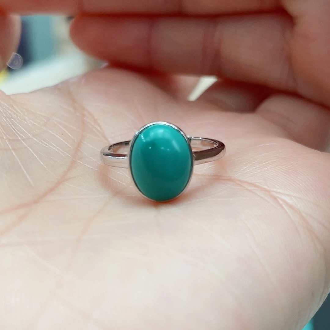 绿松石戒指银S925镶嵌