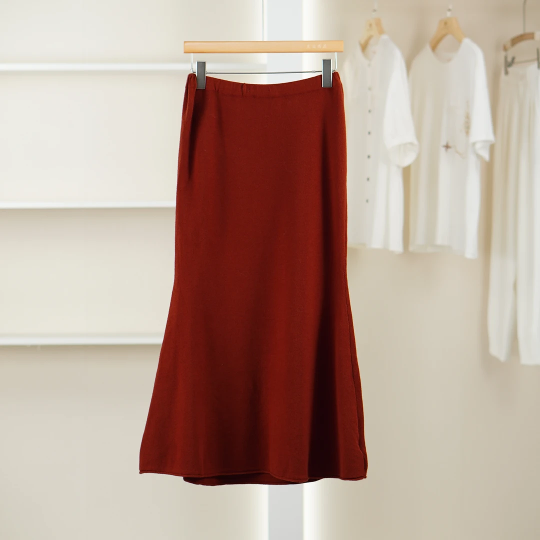 麦迪尚品【浩G】5102283 春秋时尚气质长半裙针织半裙品牌女装