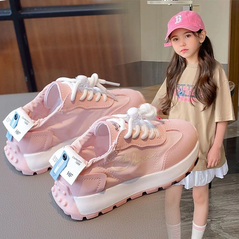 儿童鞋子复古德训鞋2025春秋季男童软底透气运动鞋女童百搭阿甘鞋