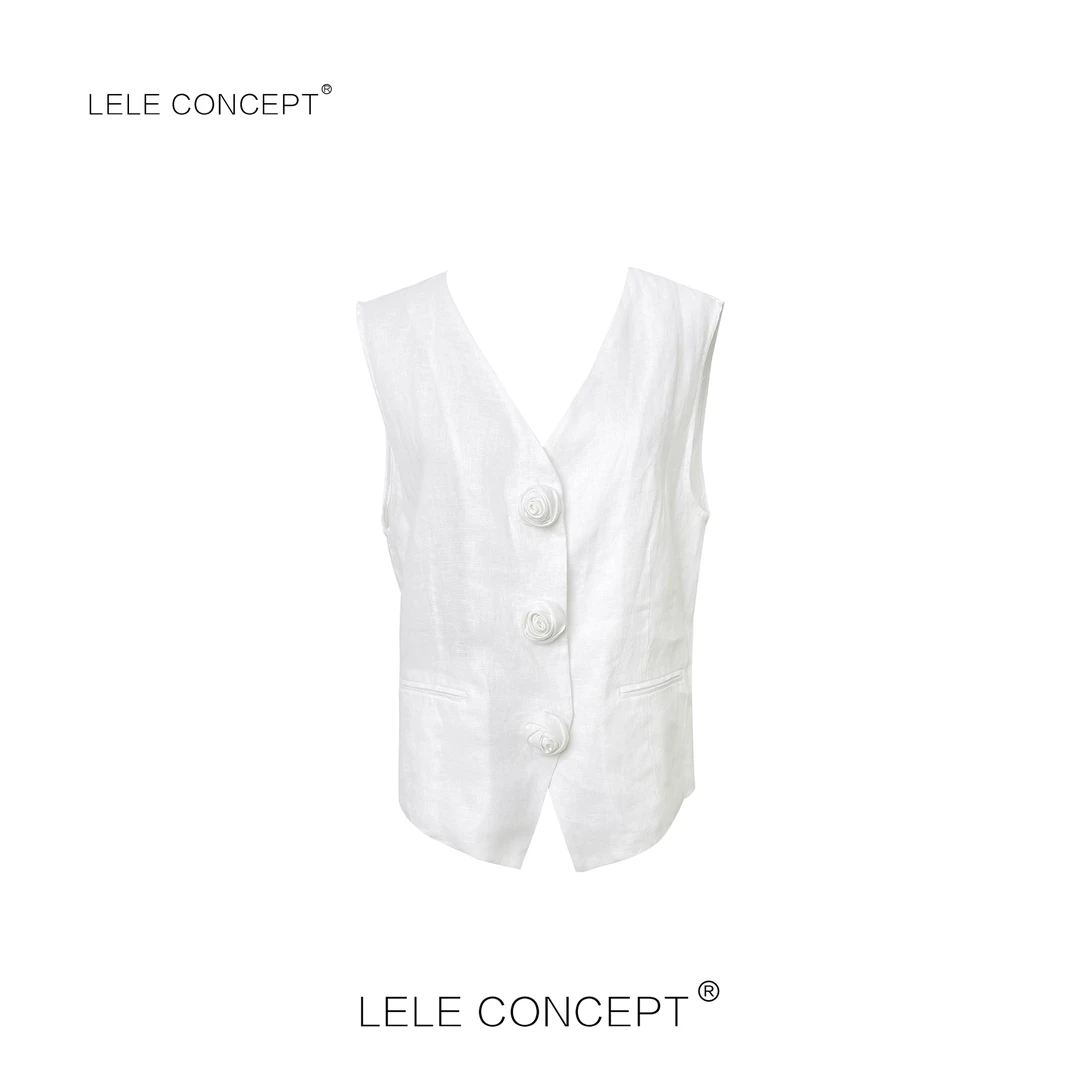 LELE CONCEPT｜时尚洋气设计款立体花朵马甲S0997