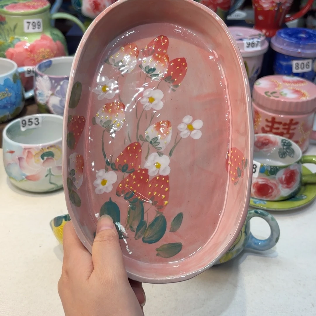 瓷片景德镇手绘高温釉下彩陶瓷茶具