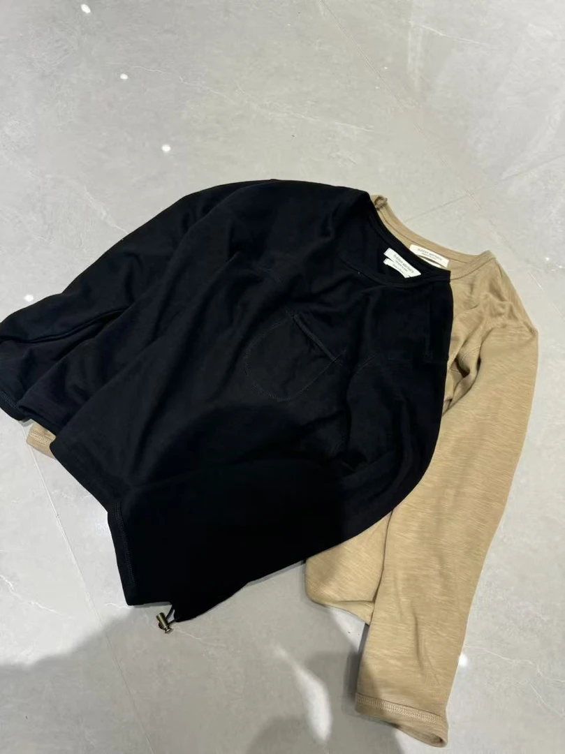 东大门pu下抽绳薄卫衣