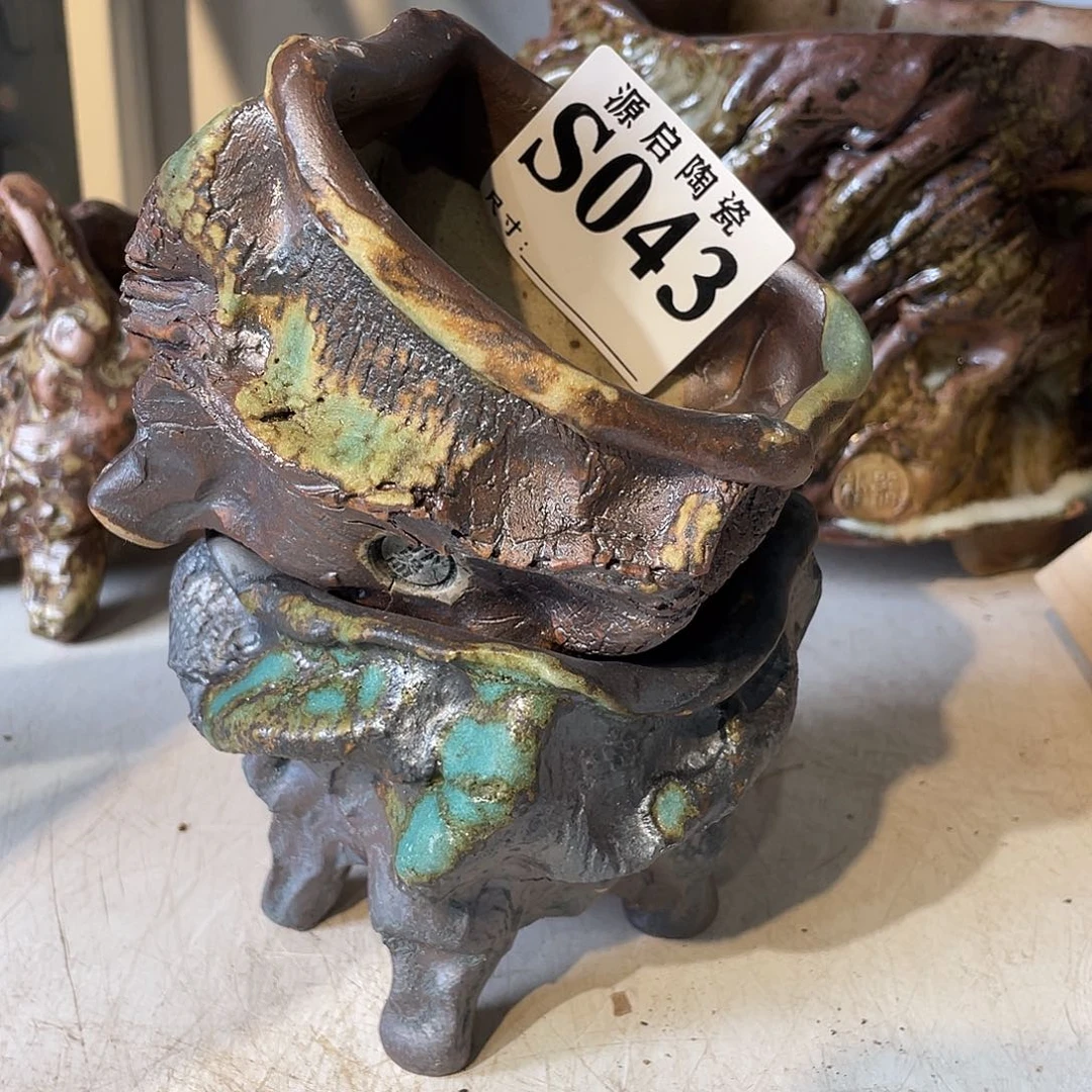 紫砂花盆景德镇陶瓷花盆043