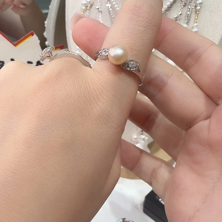 合金淡水珍珠戒指