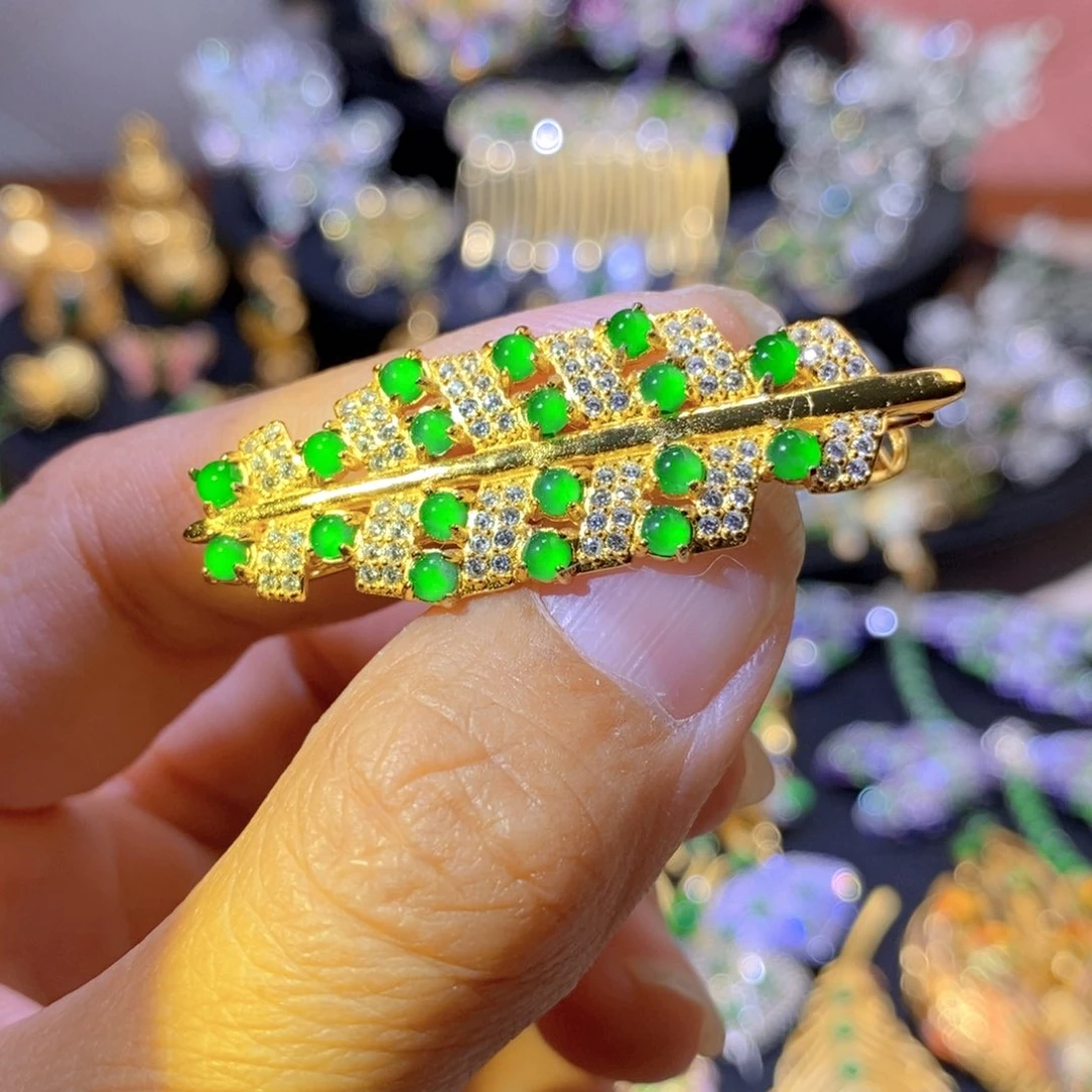 吊坠(不含链)银S925镶嵌翡翠
