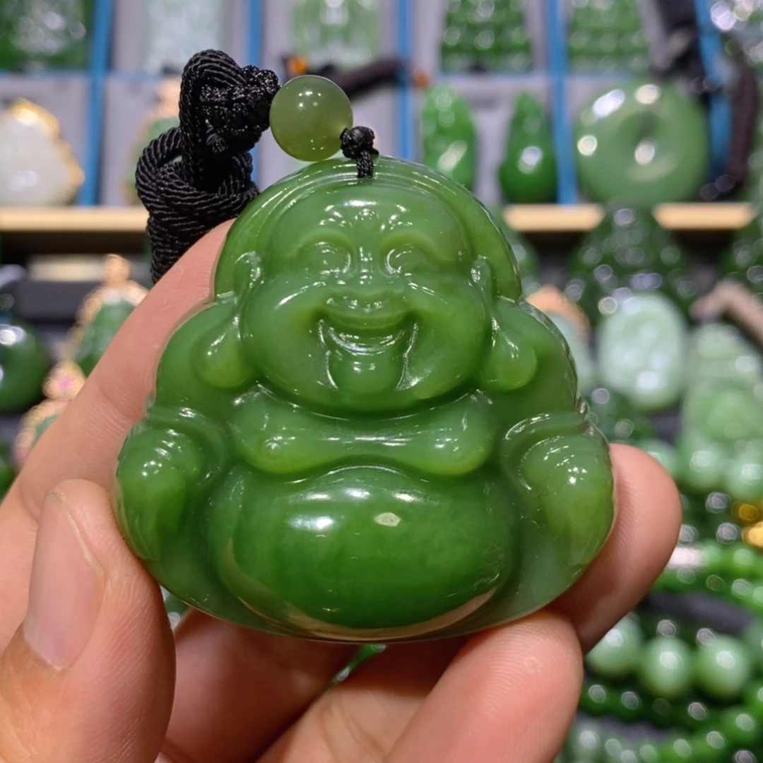 【闪购商品】和田玉吊坠(不含链)未镶嵌辣阳绿佛公 50/15.8