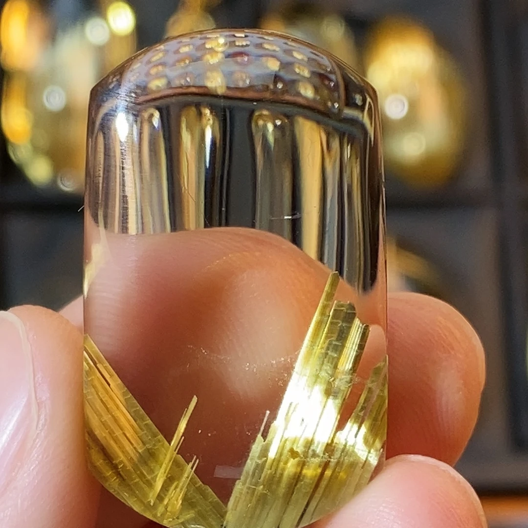 未镶嵌颈饰水晶天然钛晶板钛聚宝盆无事牌吊坠