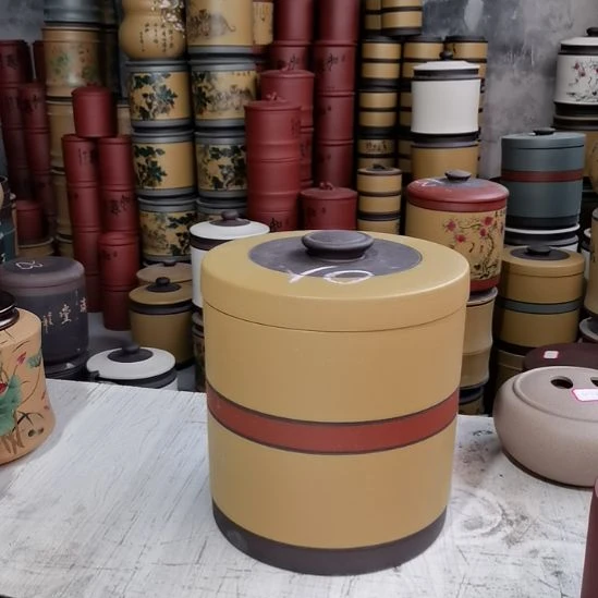 紫砂茶叶罐直筒素面茶叶罐10