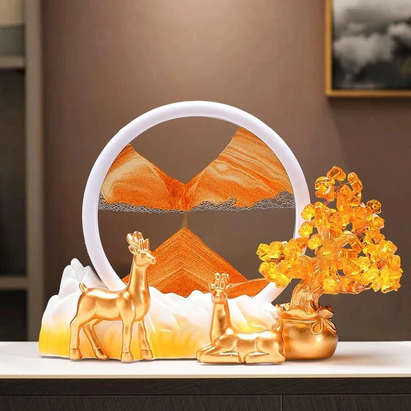 新年装饰客厅摆件流沙画电视柜酒柜新房子搬家礼物乔迁新居礼品